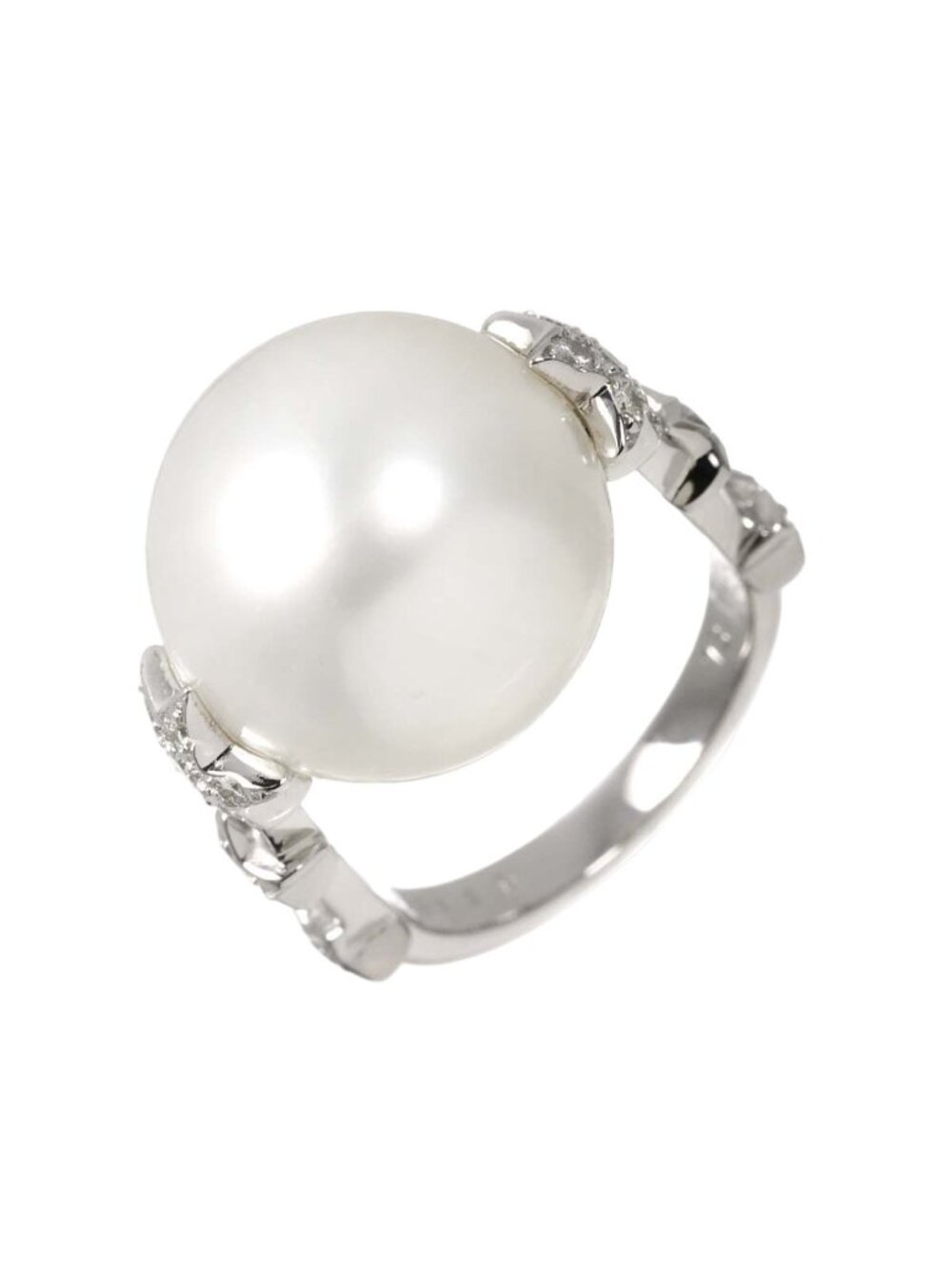 Chanel Comet Ring White Butterfly Pearl Diamond 18k WG White Gold 750